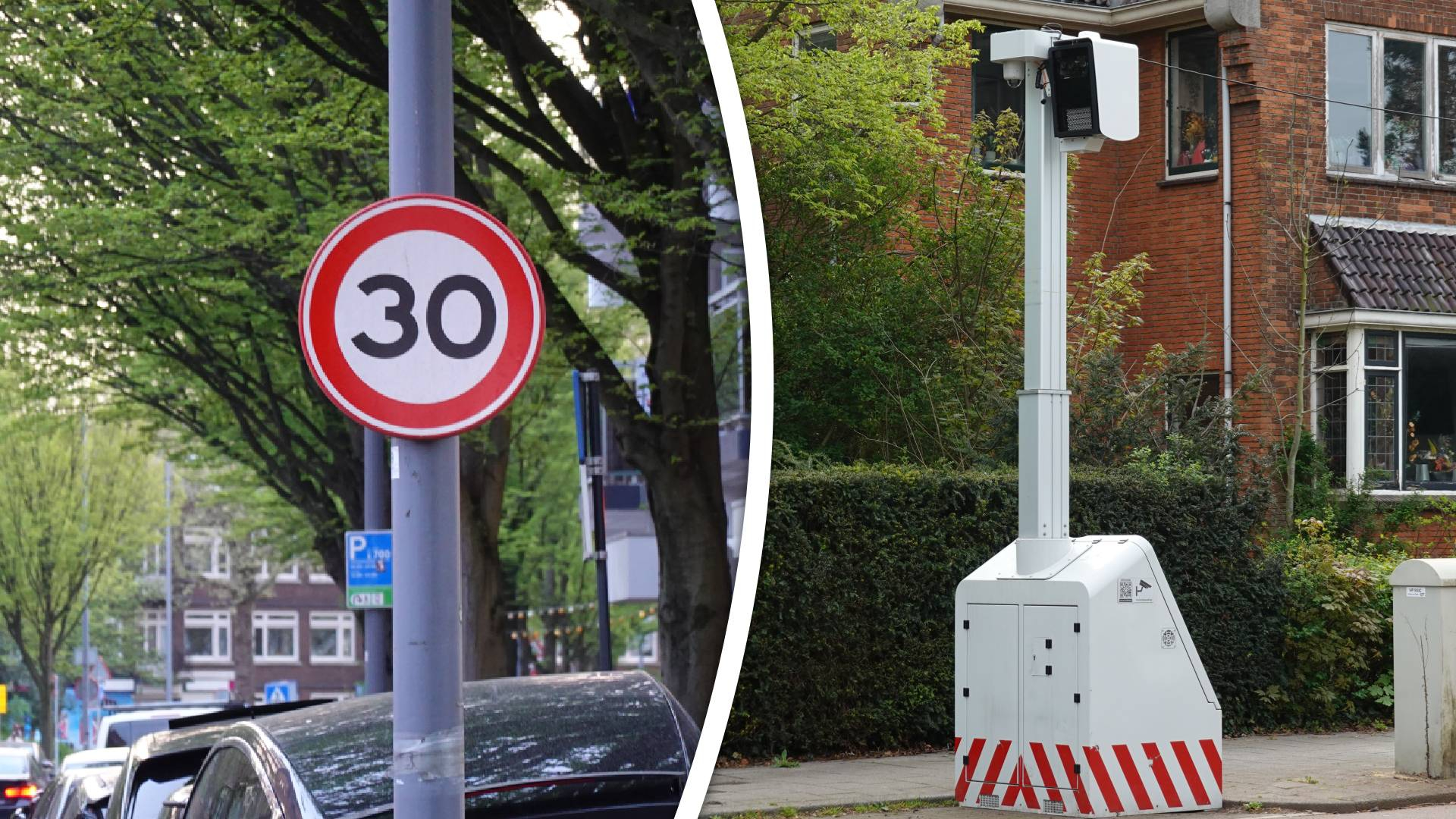 Deze flitser handhaaft bij 30 km per uur.