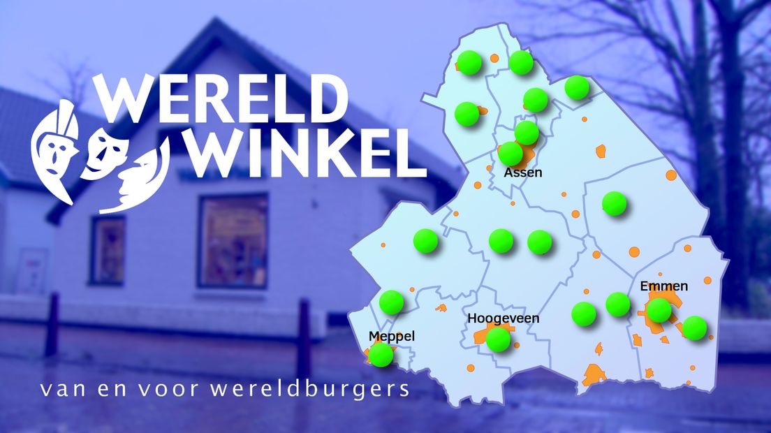Alle achttien wereldwinkels in Drenthe (Rechten: RTV Drenthe)