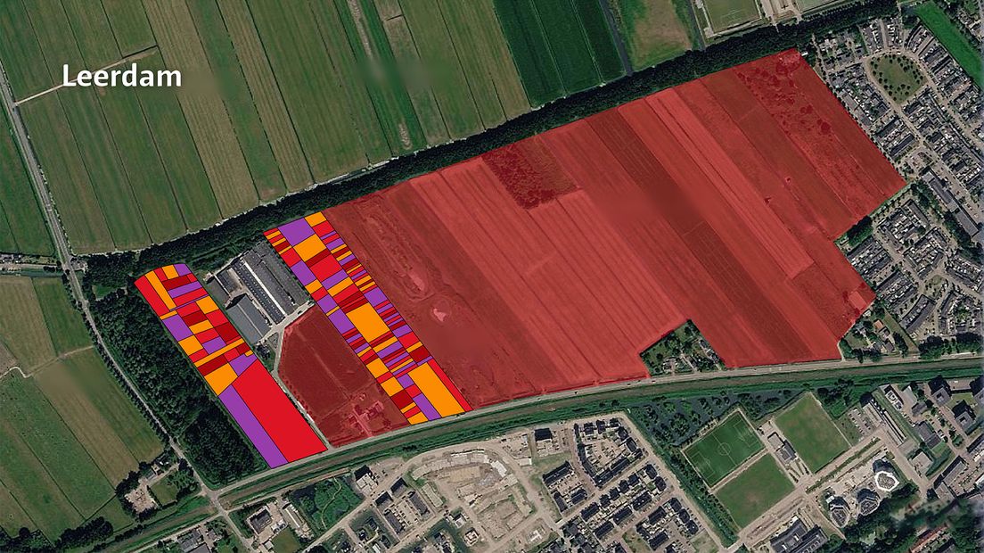 Twee weilanden naast het plangebied van Broekgraaf-Noord zijn opgeknipt tot kleine stukjes
