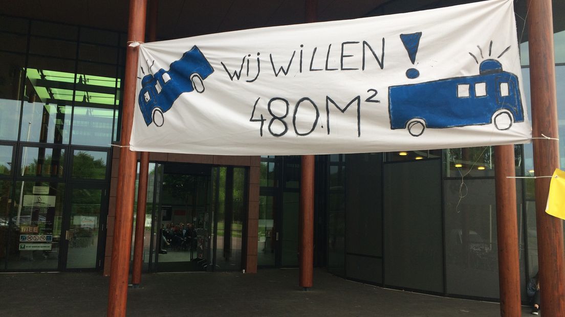 Protesten hebben voor aanpassing van de sportzaal gezorgd. (foto Andries Ophof/RTV Drenthe)