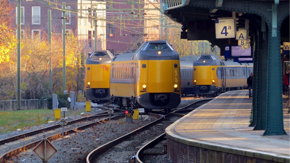 Trein op wissel in Deventer