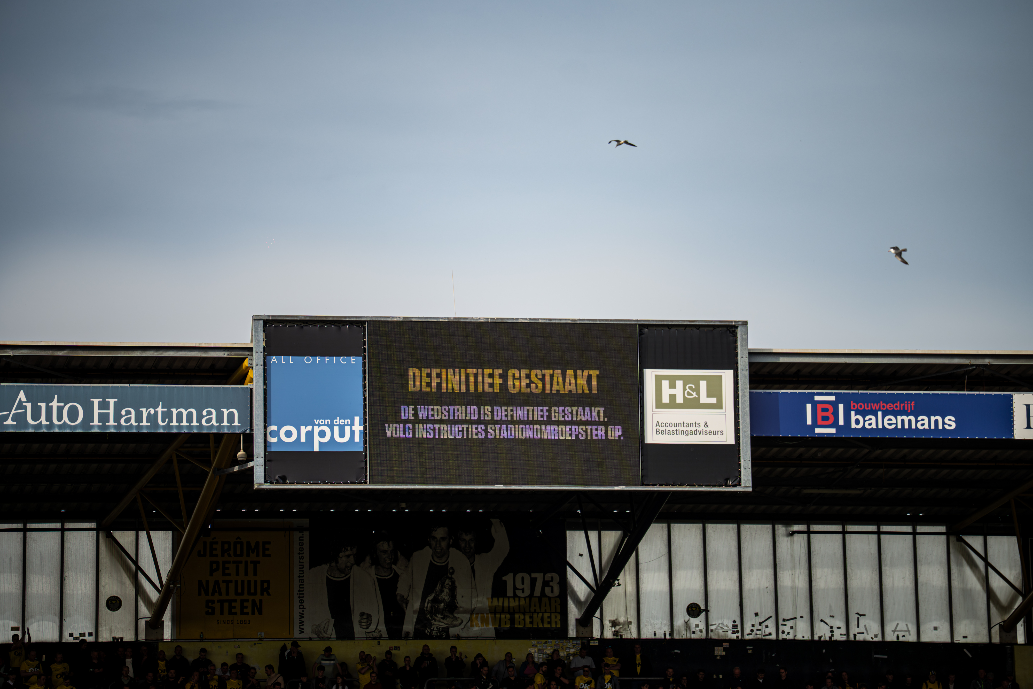 De wedstriid is staakt