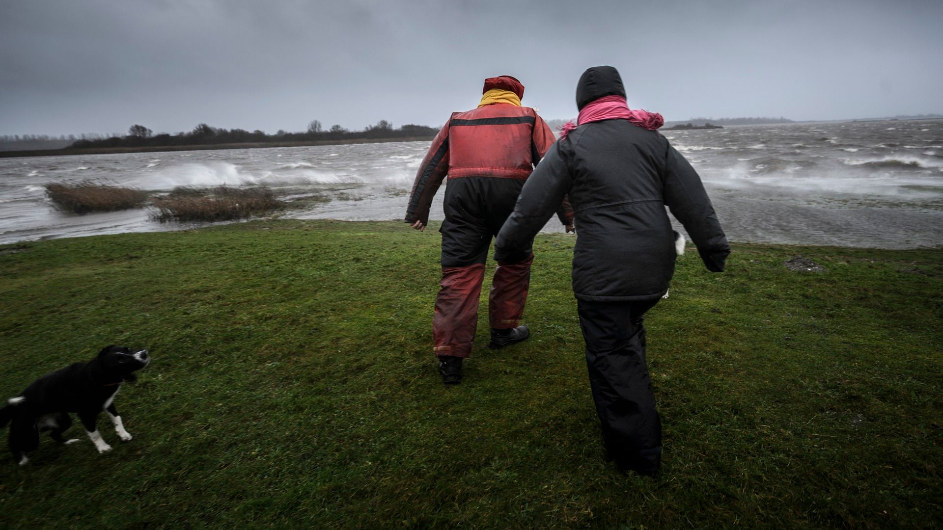 Archiefbeeld van storm bij het Lauwersmeer