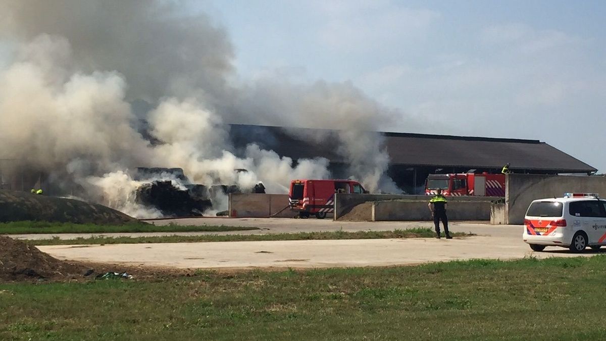Brand in schuur met hooi in Hunsel