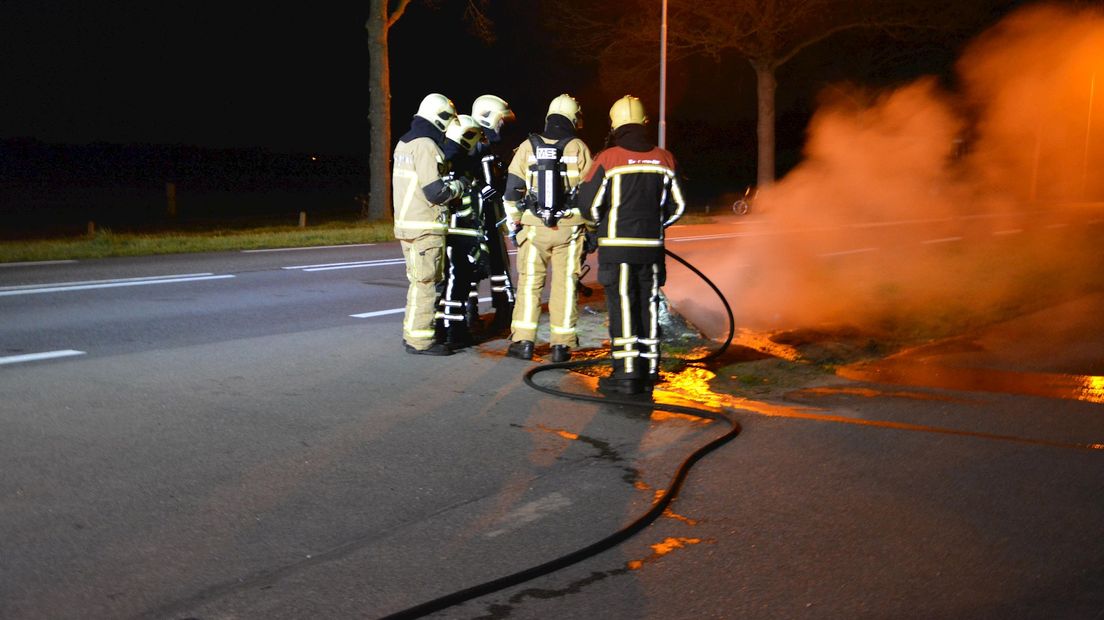 Container in brand aan Tonnendijk Vroomshoop