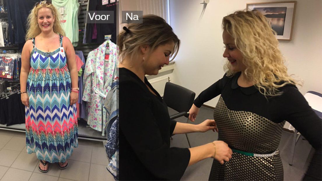 Miranda Snijders voor en na de behandeling in de obesitaskliniek (Rechten: RTV Drenthe)