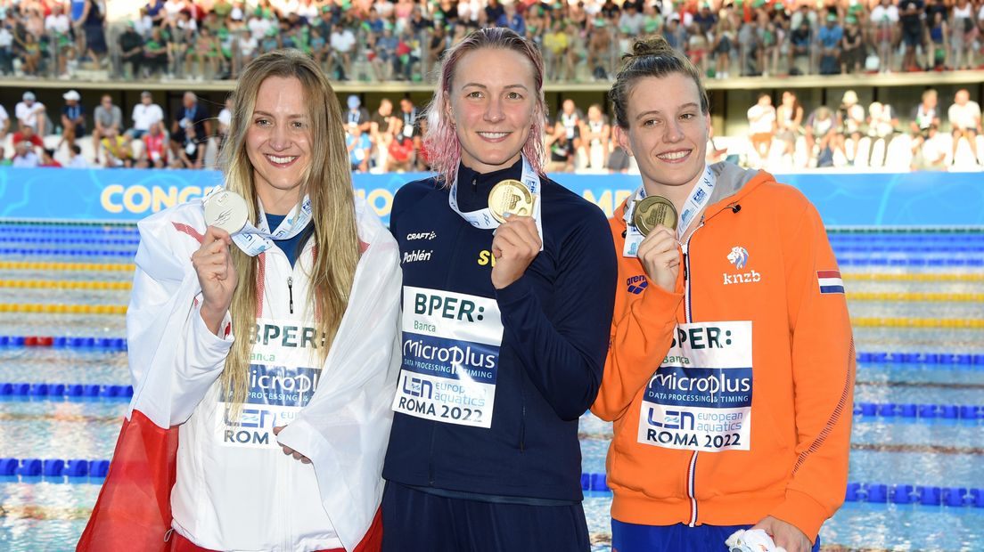 Valerie van Roon won brons op de EK 2022 50 meter vrije slag