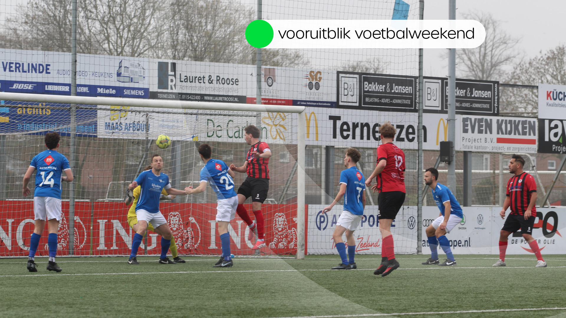 Deze wedstrijden worden vanmiddag en morgen gespeeld in het amateurvoetbal