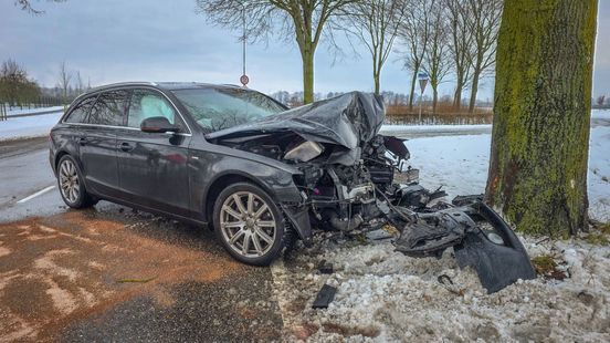 Auto frontaal tegen boom in Steenderen