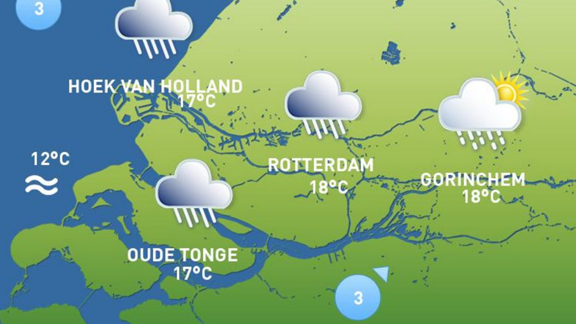 Bewolkt en buien, maar wel aangenaam qua temperatuur.