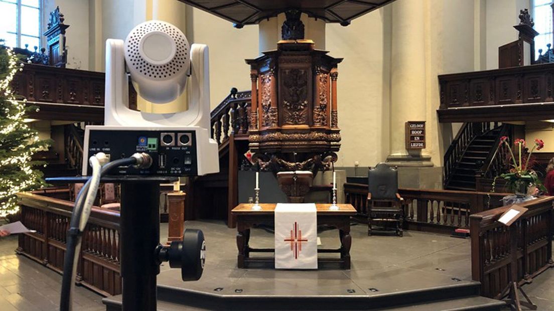 Een kerstdienst die live wordt uitgezonden