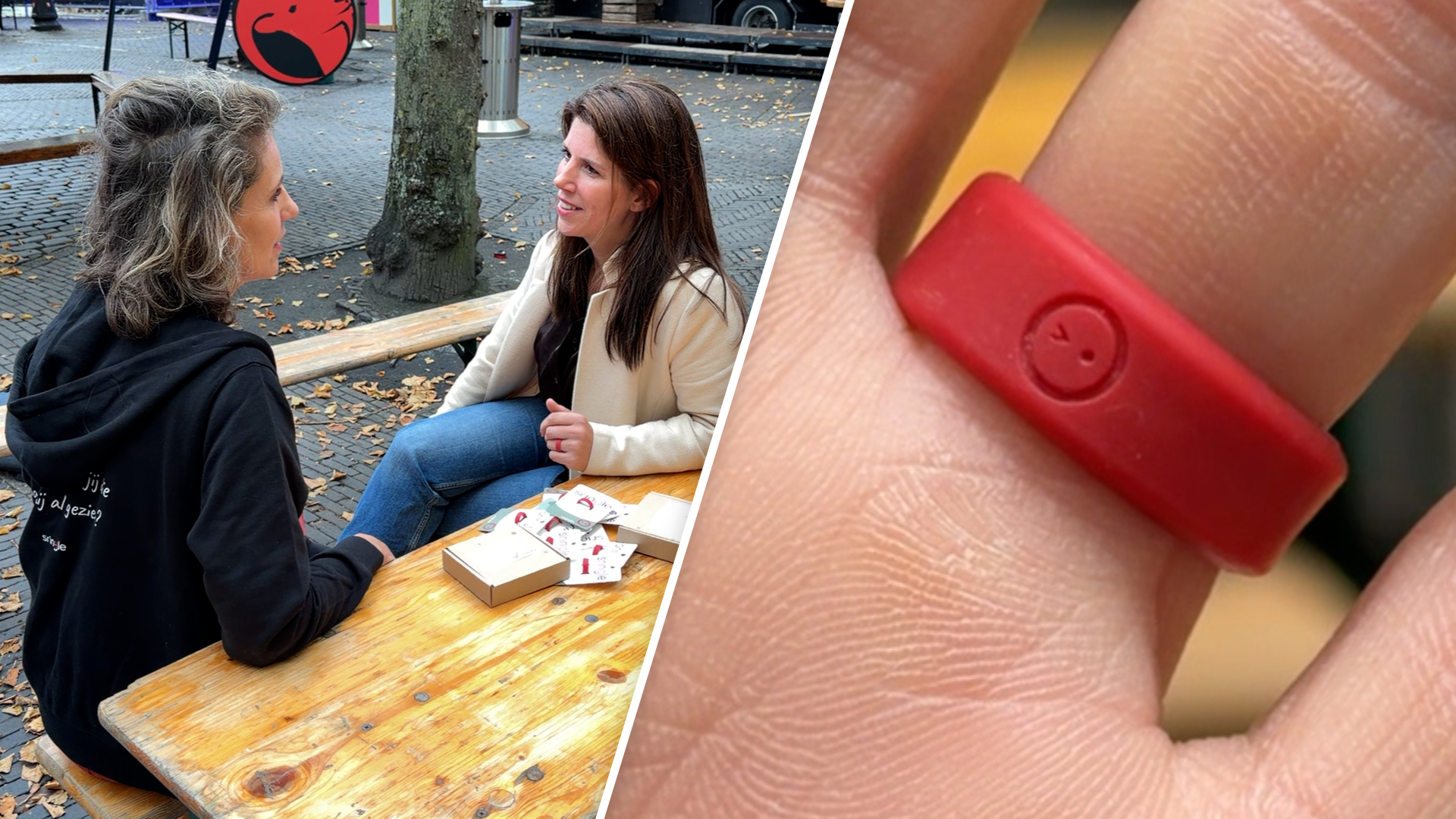 Gaat deze rode ring mensen met elkaar verbinden? 'Laagdrempelige manier om contact te maken'
