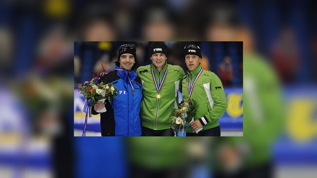 bob de Jong, Sven Kramer en Carl Verheijen (foto: Martin de Jong)