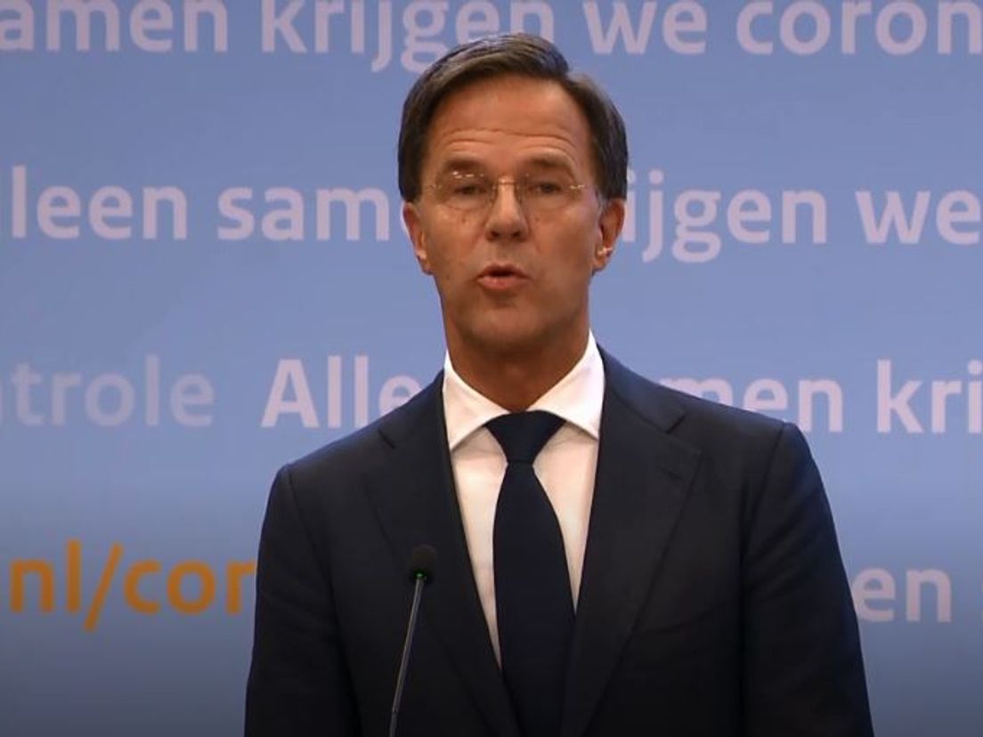 Premier Rutte geeft een persconferentie