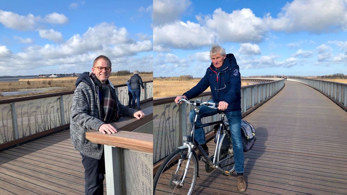 Wethouder Jurrie Nieboer (links) en Bé Sebens