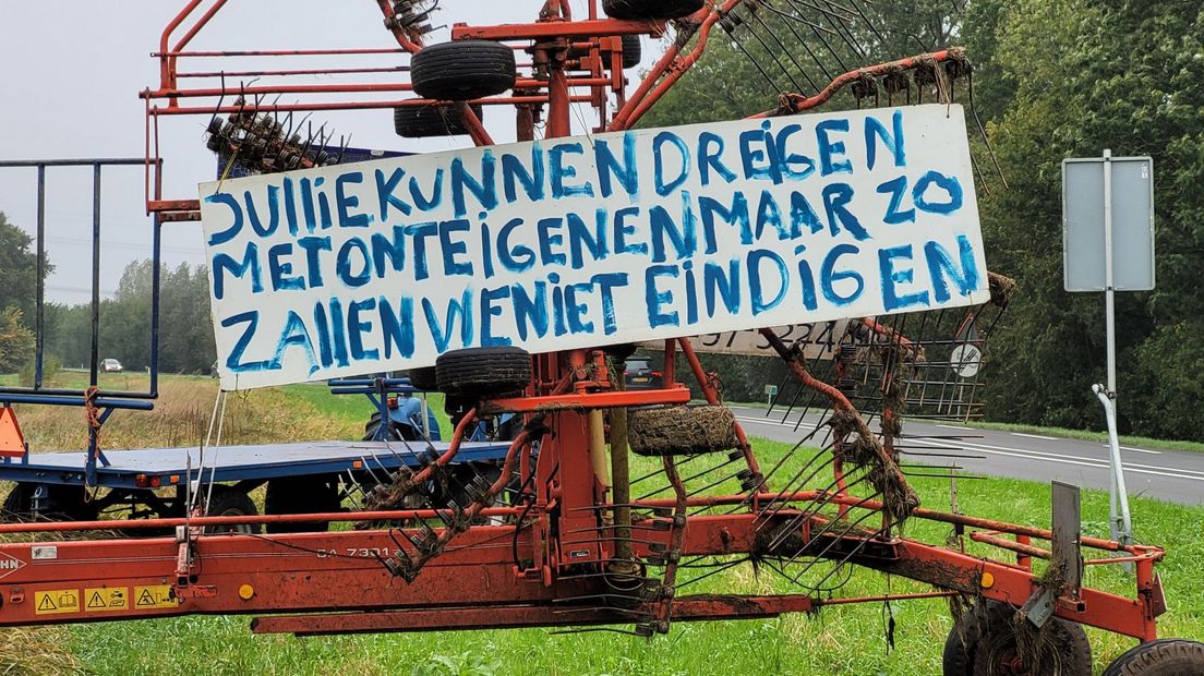 Boeren protesteren tegen onteigening in de gemeente Krimpenerwaard