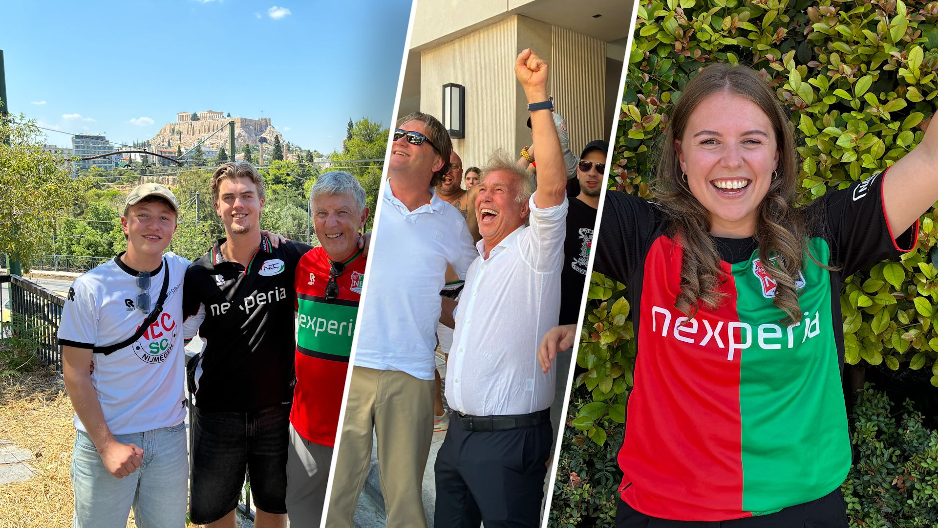 1300 NEC-supporters kleuren Athene rood, groen en zwart
