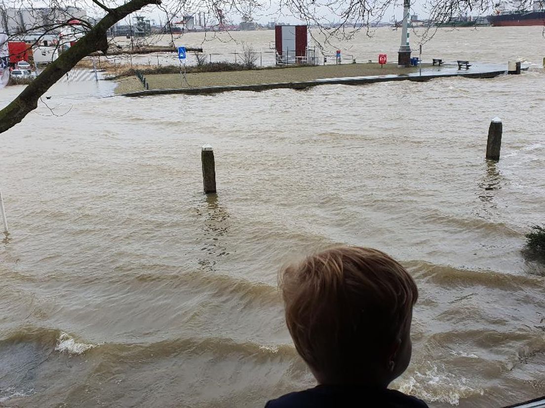 Hoogwater in Vlaardingen in februari 2020