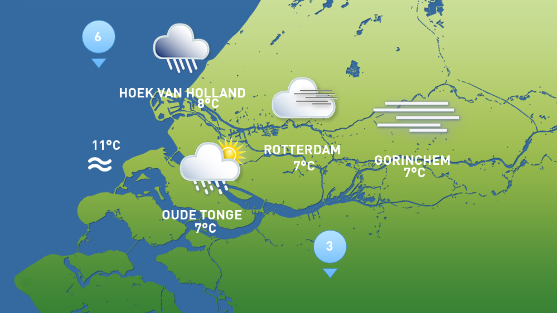 Het weerbeeld van dinsdag 25 november 2025.
