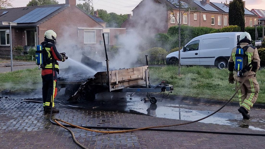 Brandweer, brand, aanhanger, Van der Wijckstraat, Hoogeveen, VRD