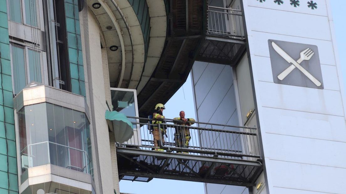 Brand op twaalfde verdieping van hotel