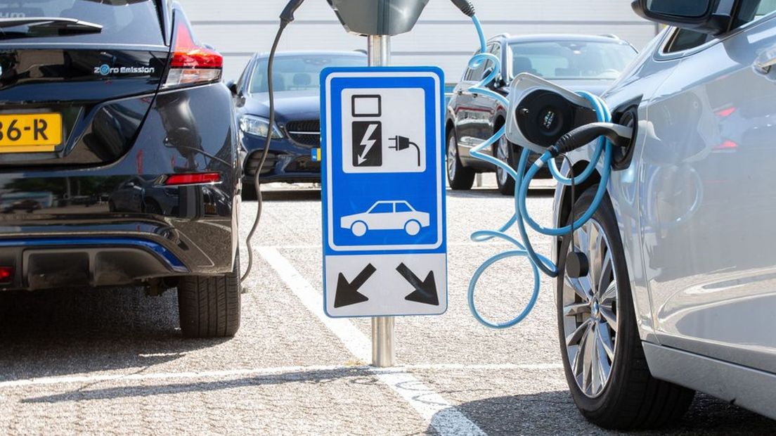 Een oplaadpunt voor elektrische auto's.