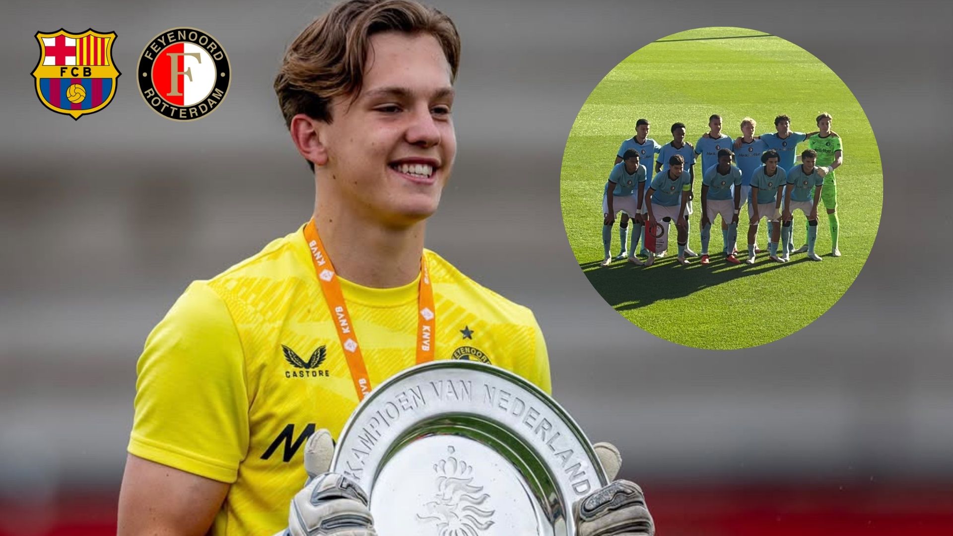 Droomstart keeper Stenn de Mol met Feyenoord onder 19: Barcelona wordt verslagen in Estadi Johan Cruyff