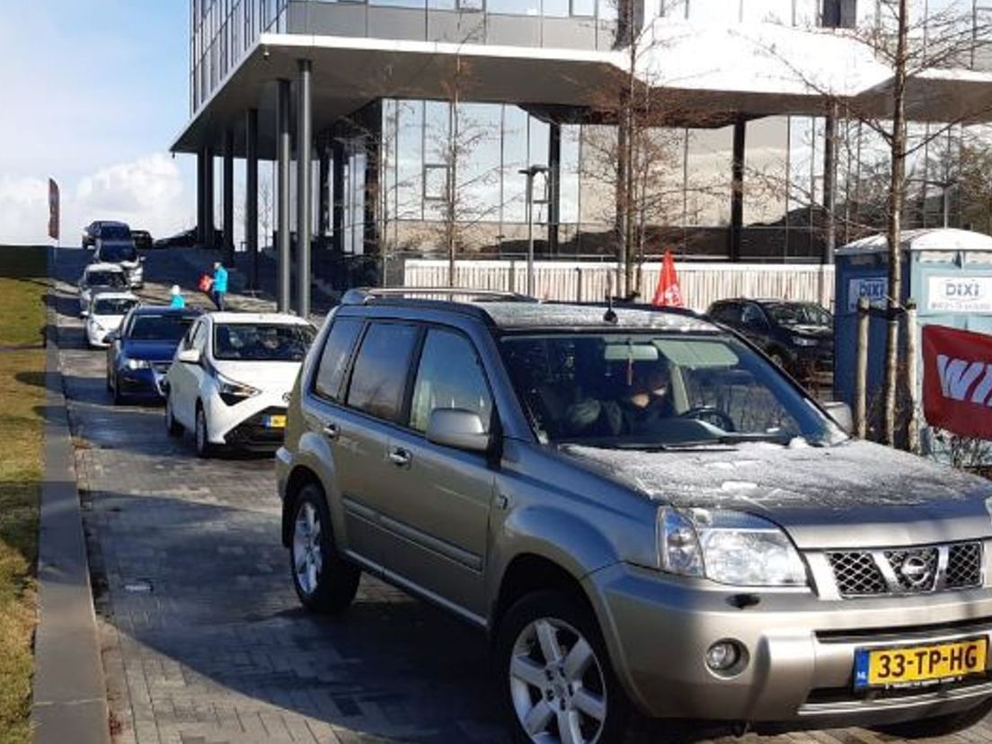 De 'staakstraat' bij Fokker in Papendrecht (Bron: Jan Meeder)