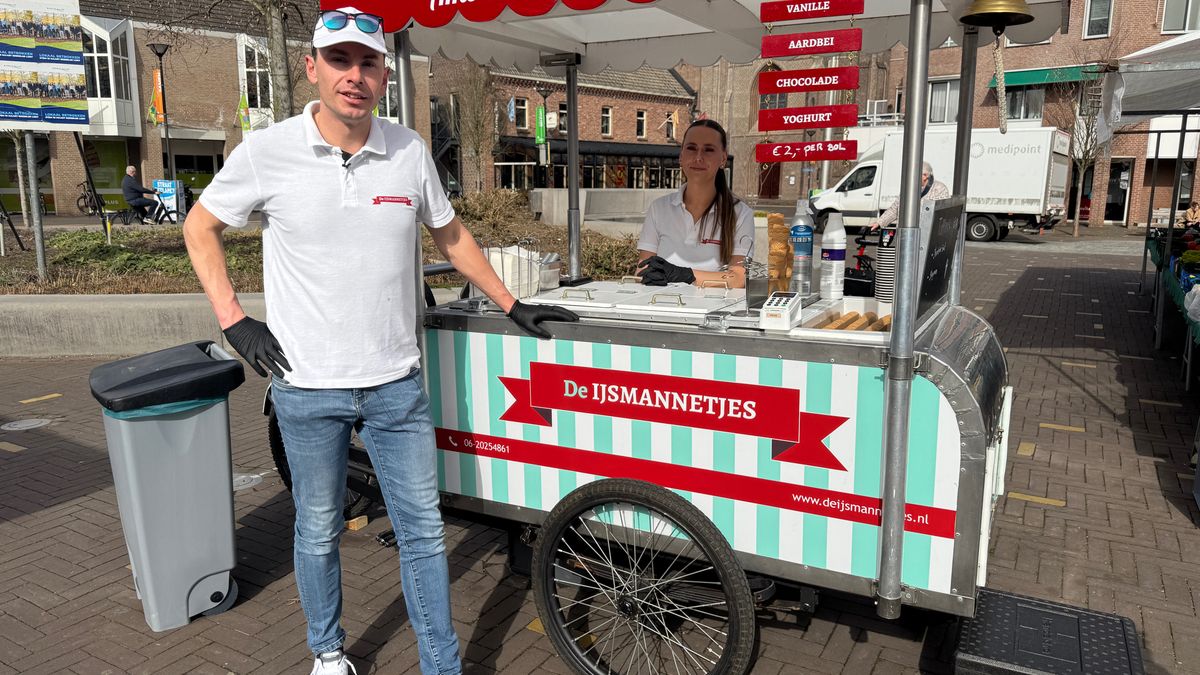 Met zijn ijskar vult deze jonge ondernemer het gat van verdwenen ijssalons