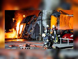 Meerdere ontploffingen bij grote brand in garagebedrijf Surhuisterveen