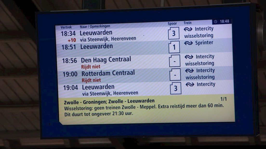 Geen treinen tussen Zwolle en Noord-Nederland: extra reistijd meer dan een uur