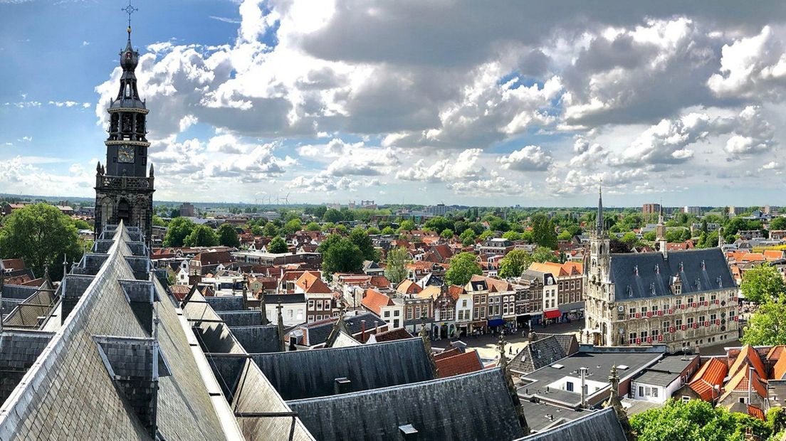 Het uitzicht vanaf de Sint-Jan in Gouda