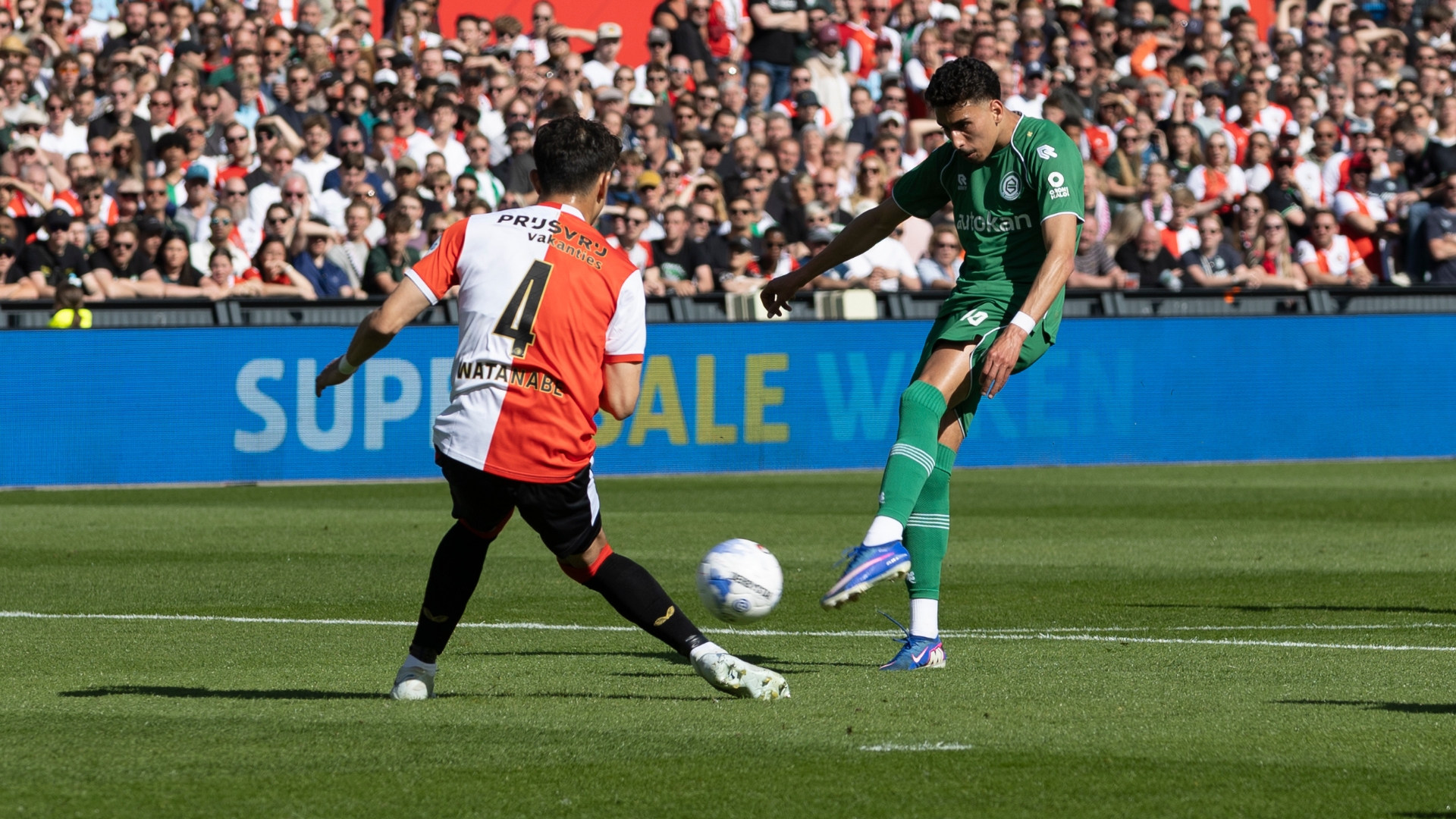 FC Groningen binnen het half uur op een 2-0 achterstand in De Kuip