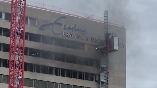 Brand op grote hoogte in gebouw Erasmus Universiteit tijdens renovatie
