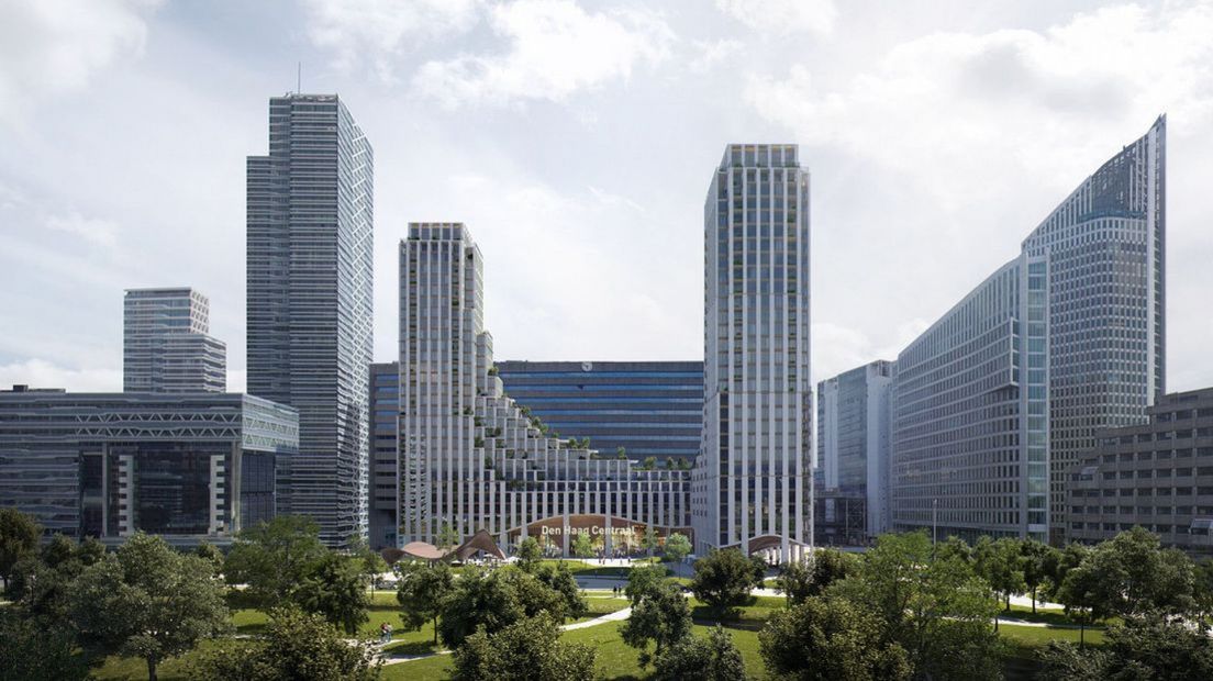 De nieuwe torens op het Koningin Julianaplein | Afbeelding: gemeente Den Haag