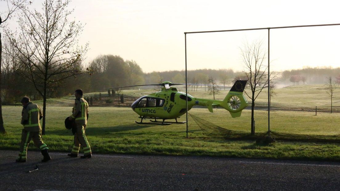 De traumahelikopter is ter plaatse (Rechten: Van Oost Media)