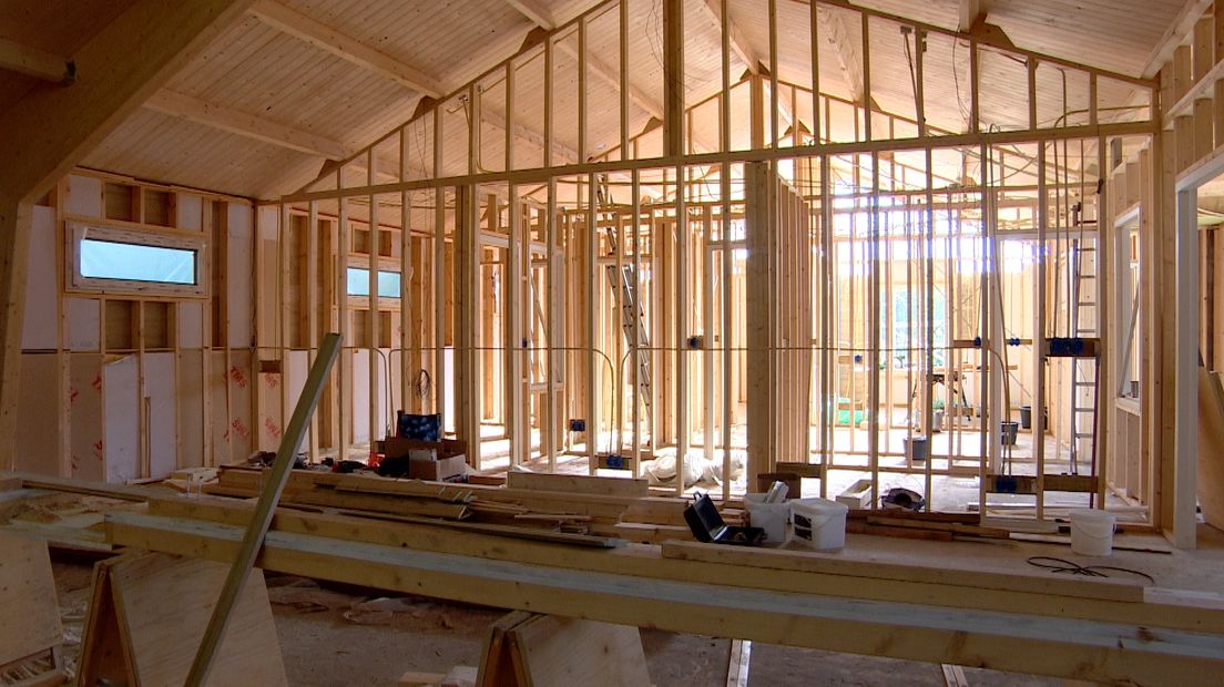 Het nieuwe gebouw is volledig van hout