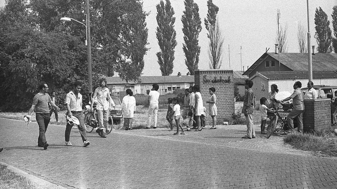 Het toenmalige barakkenkamp Snodenhoek in Elst.