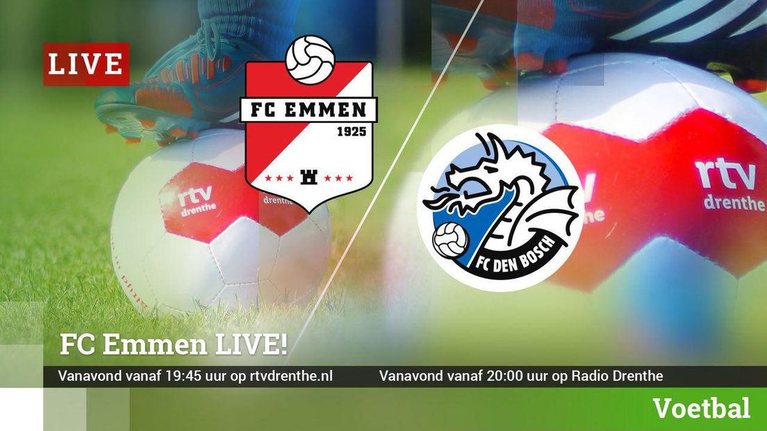 Volg hier FC Emmen - Den Bosch live