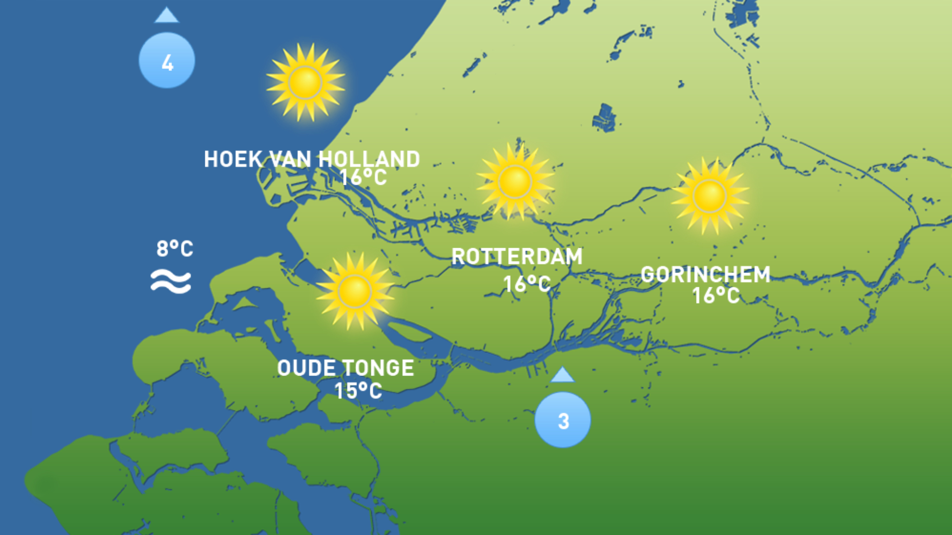 Het weerbeeld van maandag 2 maart.
