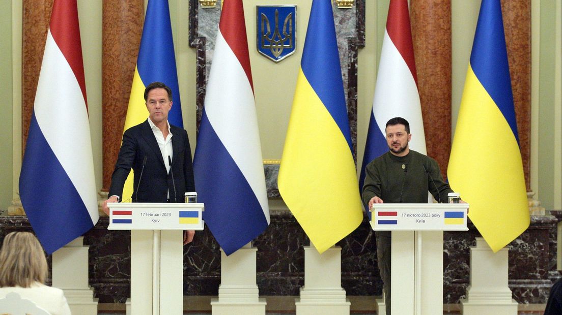 In februari van dit jaar bezocht Mark Rutte de Oekraïense president Volodymyr Zelensky in Kiev