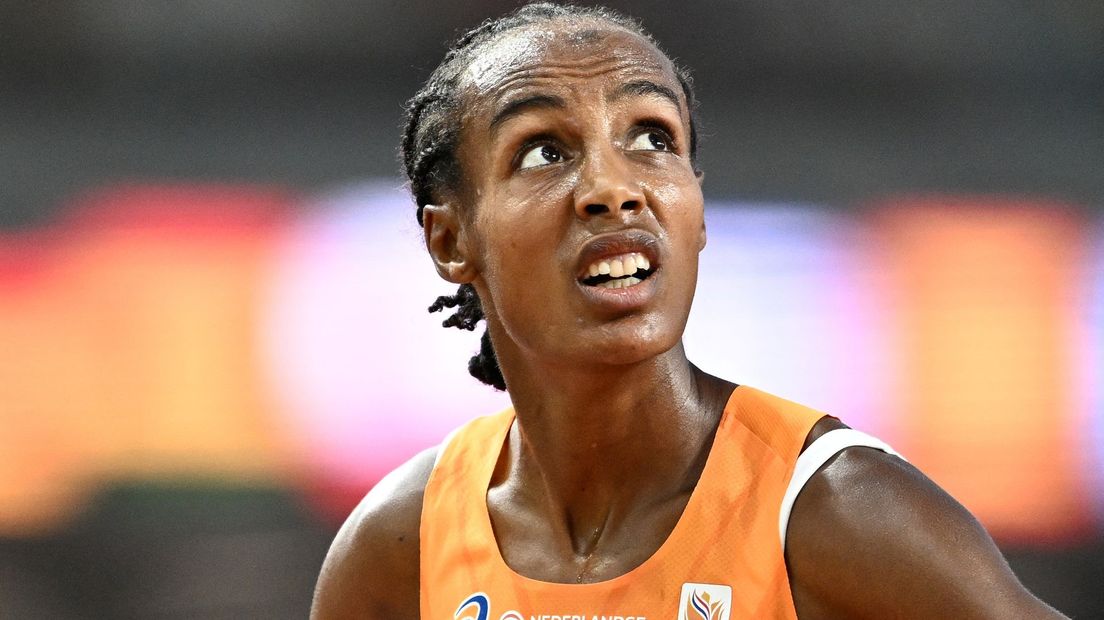 Sifan Hassan op het WK in Boedapest.