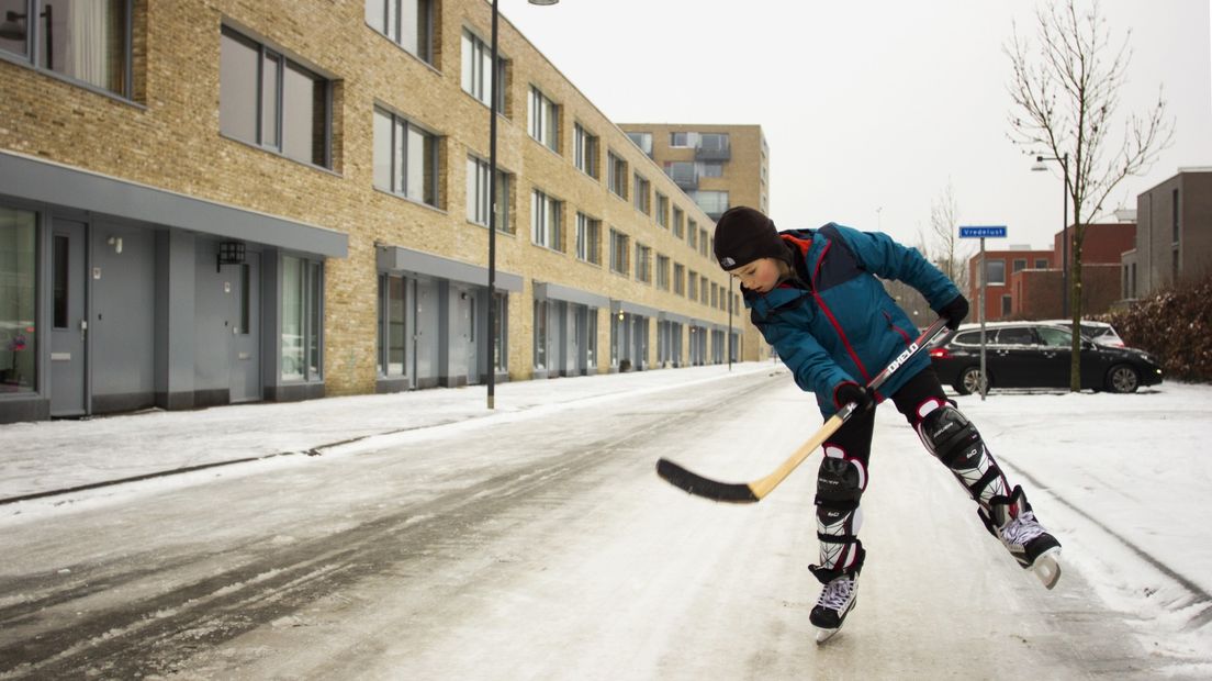 In januari 2016 konden sommige Groningers schaatsen op straat