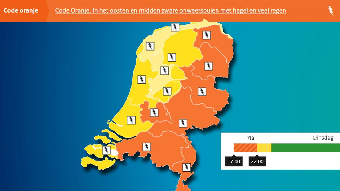 Code Oranje van het KNMI