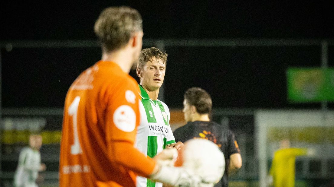 De aanvaller tijdens het bekerduel met Achilles Veen, waarin hij zijn rentree maakte.