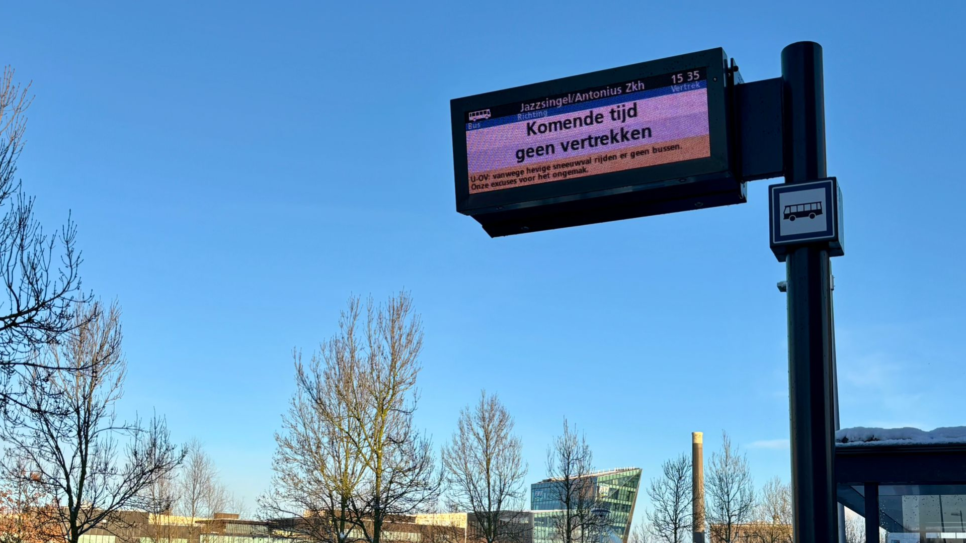 Geen bussen van Transdev (U-OV) door sneeuwval