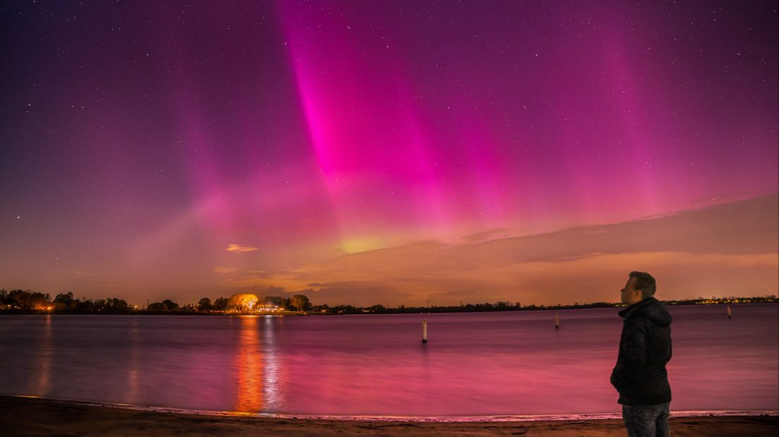 Wouter ging zondagavond op pad om plaatjes te schieten van het noorderlicht