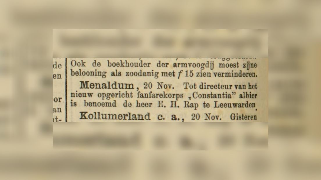 In kranteberjocht út 22 novimber 1895 nei it oprjochtsjen fan Constantia