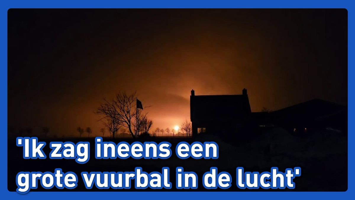 Grote vlam NAM verlicht omgeving Grijpskerk
