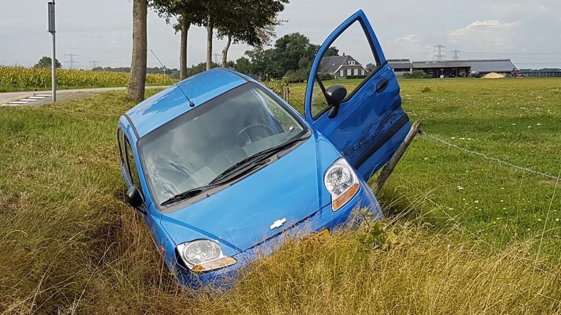 Auto in de sloot